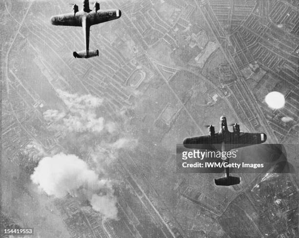 The Battle Of Britain 1940, Operations: Two Dornier 17 bombers over West Ham, London, 7th September 1940.