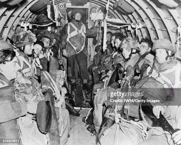 The Allied Campaign In North-West Europe, Arnhem 17 - 25 September 1944: British paratroops of the 1st Airborne Division in their aircraft during the...