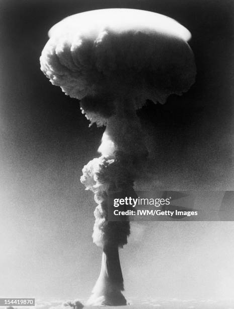 Britain's Nuclear Test Programme: Operation Grapple, The mushroom cloud generated during Britain's first hydrogen bomb test as seen from an aircraft...