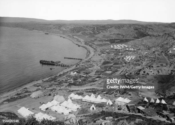 Gallipoli 1915, Ocean or North Beach, north of Ari Burnu and Anzac Cove looking towards Suvla during the Gallipoli Campaign, 1915. In the foreground...