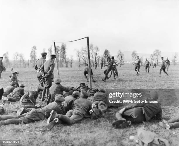 Sport and Leisure In The British Army During The First World War, Officers verses other ranks football match played by members of the 26th Divisional...