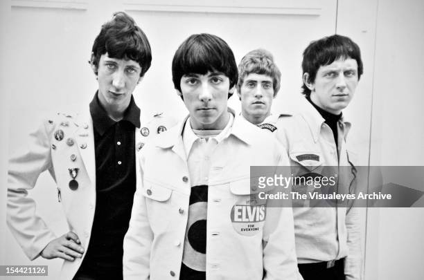 The Who pose for a group portrait, London, 1965. L-R Pete Townshend, Keith Moon, Roger Daltrey and John Entwistle.