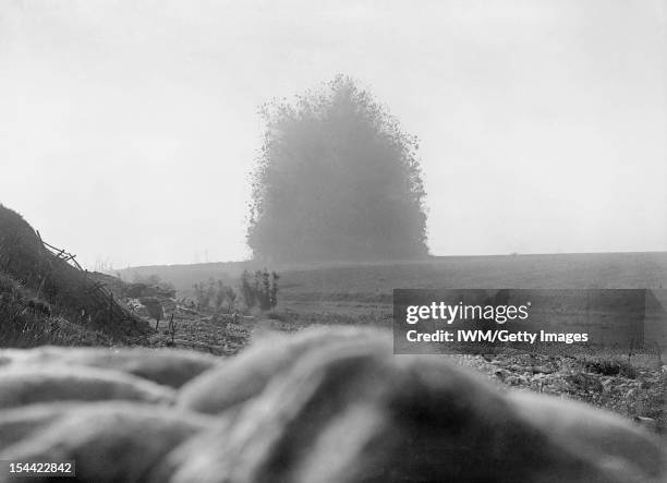 Ministry Of Information First World War Official Collection, Ernest Brooks: The mine under German front line positions at Hawthorn Redoubt is fired...