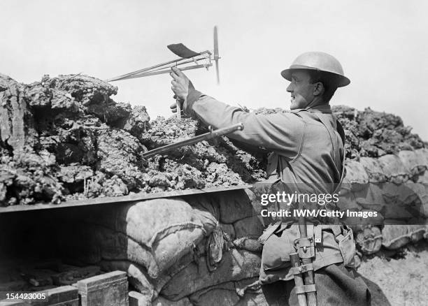 Ministry Of Information First World War Official Collection, Australian troops in a front line trench; Croix du Bac, near Armentieres, 18th May 1916....