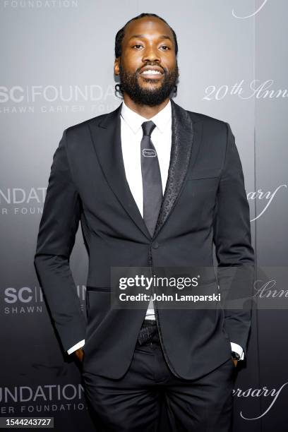 Meek Mill attends the Shawn Carter Foundation 20th Anniversary Black Tie Gala at Pier 60 on July 14, 2023 in New York City.