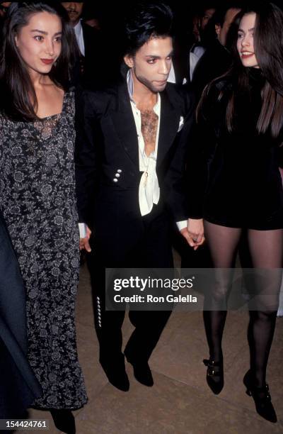 Musician Prince and singers Lori Elle and Robie LaMorte attending "ASCAP Music Awards" on May 15, 1991 at the Beverly Hilton Hotel in Beverly Hills,...