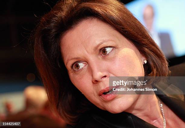 German Agriculture and Consumer Protection Minister Ilse Aigner attends the Christian Social Union of Bavaria party congress on October 19, 2012 in...