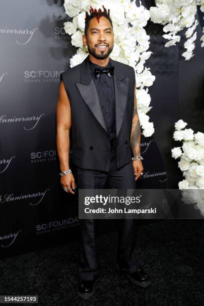 Miguel attends the Shawn Carter Foundation 20th Anniversary Black Tie Gala at Pier 60 on July 14, 2023 in New York City.