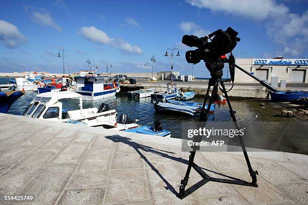 Camera is setup on the port in Fasano, in the southern Italian region of Puglia, near the Bagno Egnazia resort where actors Justin Timberlake and...