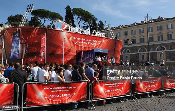 Atmosphere during the UEFA Champions League Trophy Tour 2012/13 on October 19, 2012 in Rome, Italy.