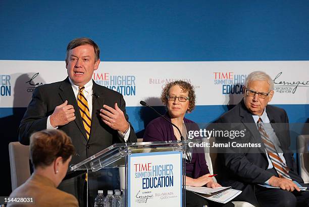 President of Arizona State Michael Crow speaks during the TIME Summit On Higher Education on October 18, 2012 in New York City.