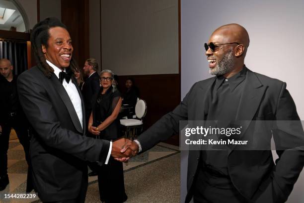 Jay-Z and Corey Gamble attend the Shawn Carter Foundation 20th Anniversary Black Tie Gala at Pier 60 on July 14, 2023 in New York City.