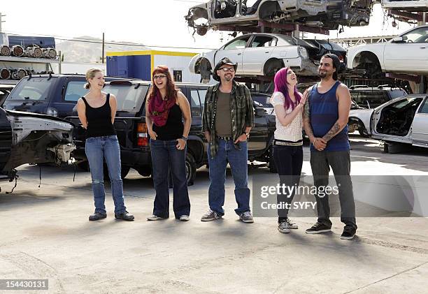 Junkyard Cyborg" Episode 309 -- Pictured: Contestants Laura Tyler, Sarah Elizabeth, Roy Wooley, Nicole Chilelli, Eric Garcia --