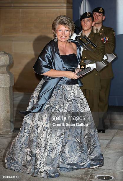 Viviane Reding the Vice-President of theEuropean Commission attends the Gala dinner for the wedding of Prince Guillaume Of Luxembourg and Stephanie...