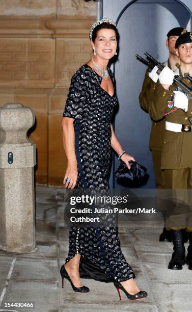 Princess Caroline of Hannover attends the Gala dinner for the wedding of Prince Guillaume Of Luxembourg and Stephanie de Lannoy at the Grand-ducal...