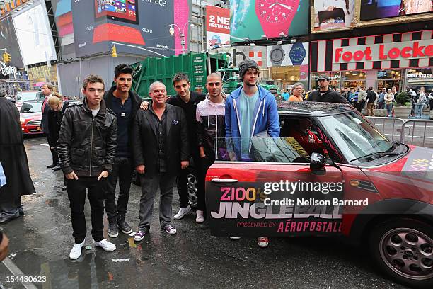 S Elvis Duran and The Wanted arrive at Z100’s Jingle Ball 2012, presented by Aéropostale, Official Kick Off Party at Aeropostale Times Square on...