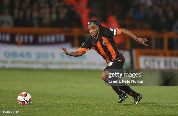 Edgar Davids of Barnet in action during the npower League Two match between Barnet and Northampton Town at Underhill Stadium on October 19, 2012 in...