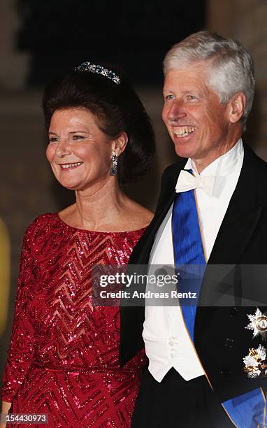 Prince Nicolaus of Liechtenstein and Princess Margaretha of Liechtenstein attend the Gala dinner for the wedding of Prince Guillaume Of Luxembourg...