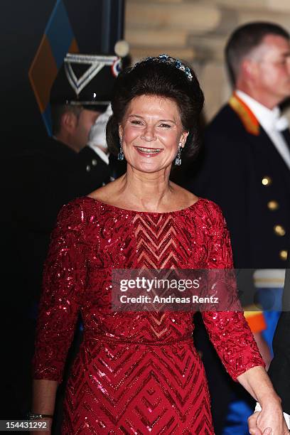 Princess Margaretha of Liechtenstein attends the Gala dinner for the wedding of Prince Guillaume Of Luxembourg and Stephanie de Lannoy at the...