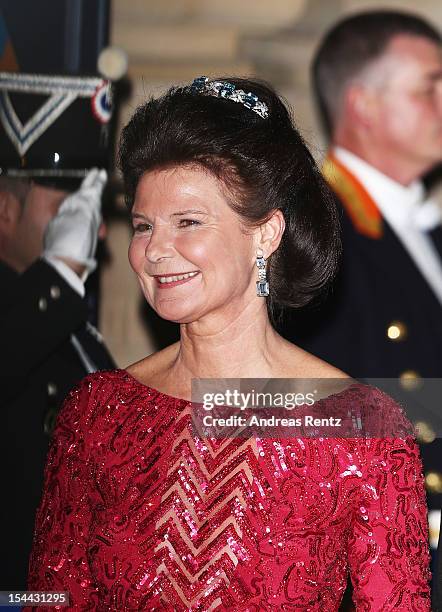 Princess Margaretha of Liechtenstein attends the Gala dinner for the wedding of Prince Guillaume Of Luxembourg and Stephanie de Lannoy at the...