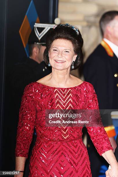 Princess Margaretha of Liechtenstein attends the Gala dinner for the wedding of Prince Guillaume Of Luxembourg and Stephanie de Lannoy at the...