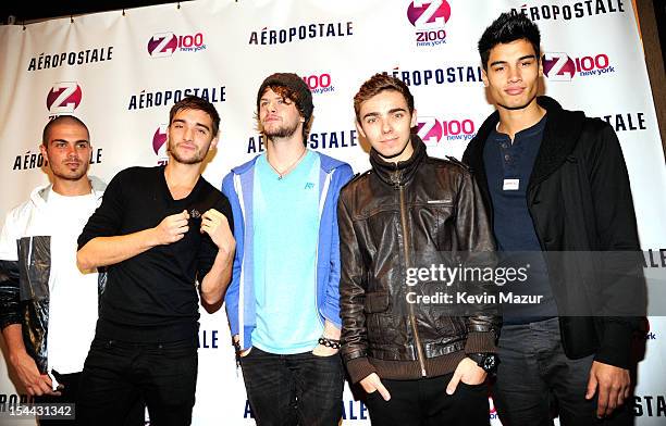 Tom Parker, Max George, Jay McGuiness, Siva Kaneswaran and Nathan Sykes of The Wanted arrive at Z100's Jingle Ball 2012, presented by Aeropostale,...