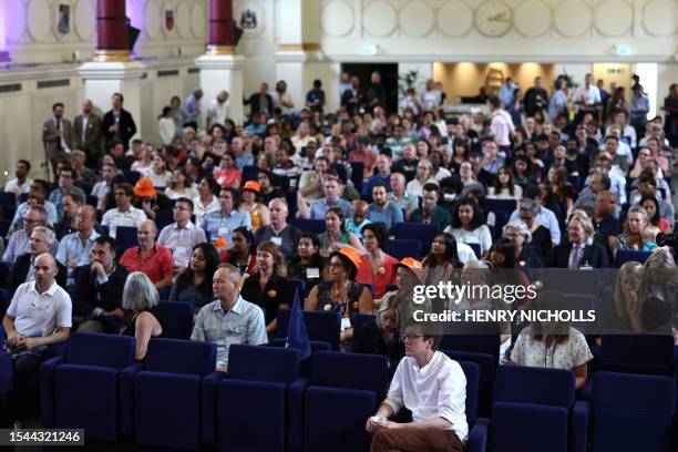 National Health Service consultants attend the "Fix Consultant Pay Rally" at the British Medical Association House in London on July 20, 2023 as...