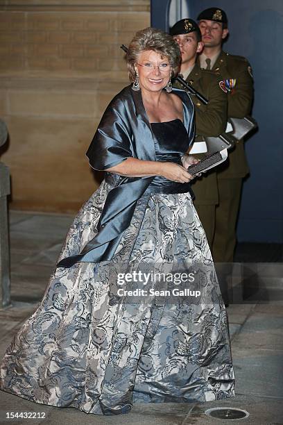 Viviane Reding the Vice-President of the European Commission attends the Gala dinner for the wedding of Prince Guillaume Of Luxembourg and Stephanie...