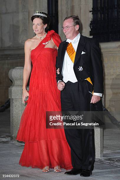 Prince Jean de Luxembourg and Countess Diane de Nassau attend the Gala dinner for the wedding of Prince Guillaume Of Luxembourg and Stephanie de...