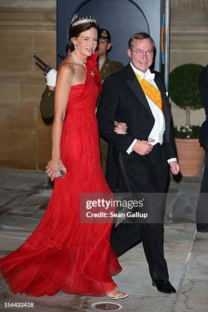 Prince Jean de Luxembourg and Countess Diane de Nassau attend the Gala dinner for the wedding of Prince Guillaume Of Luxembourg and Stephanie de...