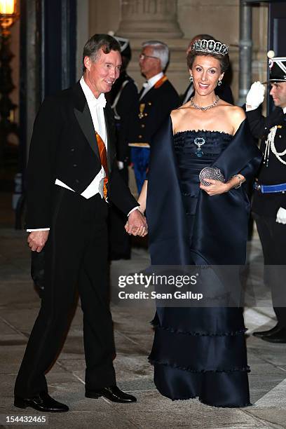 Prince Guillaume of Luxembourg and Princess Sibilla of Luxembourg attend the Gala dinner for the wedding of Prince Guillaume Of Luxembourg and...