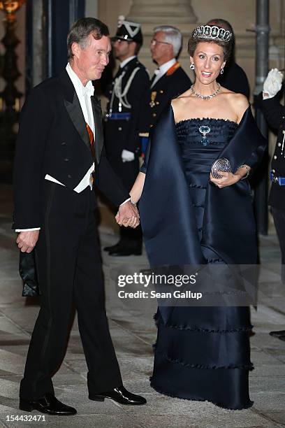 Prince Guillaume of Luxembourg and Princess Sibilla of Luxembourg attend the Gala dinner for the wedding of Prince Guillaume Of Luxembourg and...