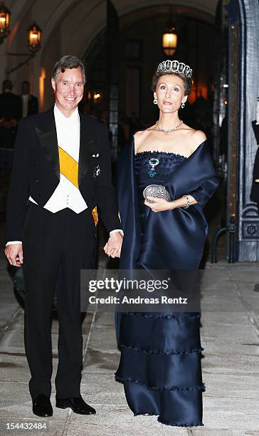 Prince Guillaume of Luxembourg and Princess Sibilla of Luxembourg attend the Gala dinner for the wedding of Prince Guillaume Of Luxembourg and...