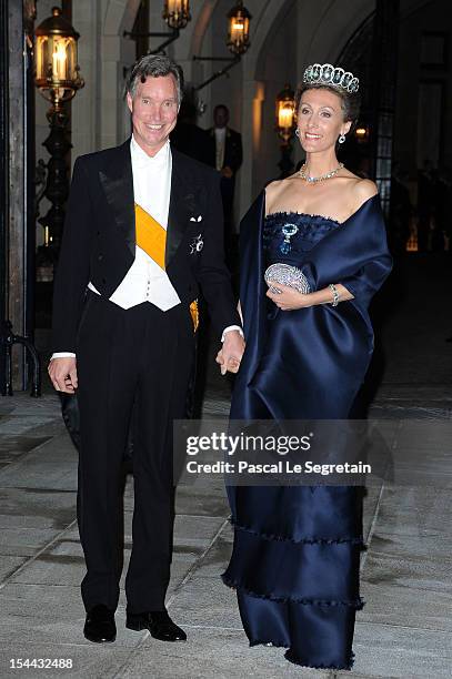 Prince Guillaume of Luxembourg and Princess Sibilla of Luxembourg attend the Gala dinner for the wedding of Prince Guillaume Of Luxembourg and...