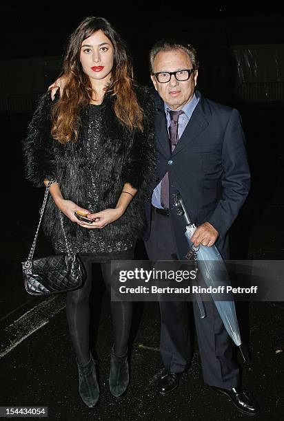 Actress Fanny Valette and Yves Boujenah attend 'Bal Jaune 2012' organized by the Ricard Corporate Foundation for Contemporary Arts at Ile Seguin on...