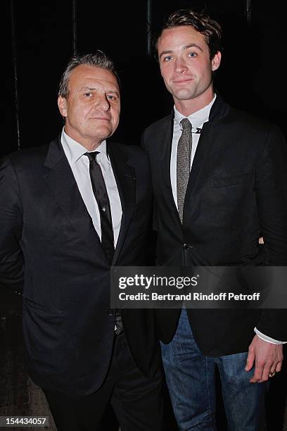 Fashion designer Jean-Charles de Castelbajac and his son Louis-Marie de Castelbajac attend 'Bal Jaune 2012' organized by the Ricard Corporate...