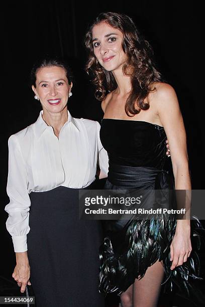 Corinne Ricard and her daughter Lorraine, wearing a Givenchy vintage dress, attend 'Bal Jaune 2012' organized by the Ricard Corporate Foundation for...