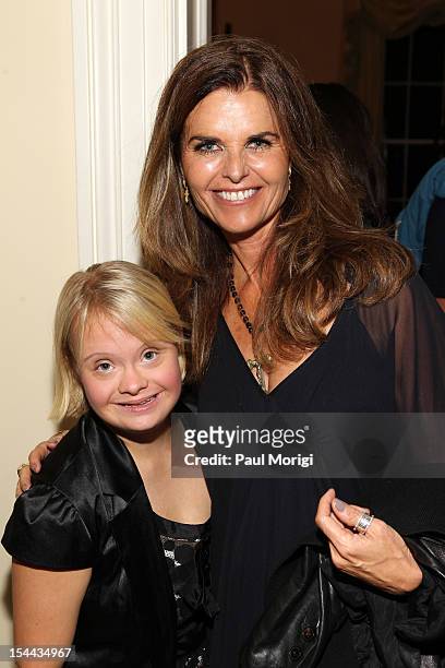 Lauren Potter and Maria Shriver at reception celebrating the Audi Best Buddies Challenge: Washington, D.C. Hosted by Bill Dean, CEO of MC Dean on...