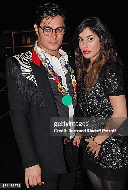 Actors Fanny Valette and Aurelien Wiik attend 'Bal Jaune 2012' organized by the Ricard Corporate Foundation for Contemporary Arts at Ile Seguin on...