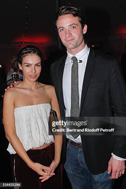 Louis-Marie de Castelbajac and Bulgarian painter Oda Jaune attend 'Bal Jaune 2012' organized by the Ricard Corporate Foundation for Contemporary Arts...