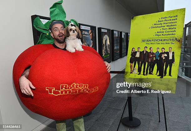 Bonny the ShihTzu with Kerr Lordygan attends a screening of CBS Films' "Seven Psychopaths" celebrating the Certified Fresh Rating from...