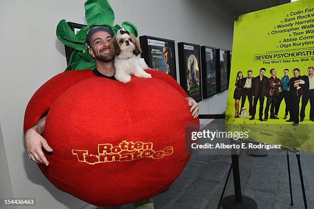 Bonny the ShihTzu with Kerr Lordygan attends a screening of CBS Films' "Seven Psychopaths" celebrating the Certified Fresh Rating from...