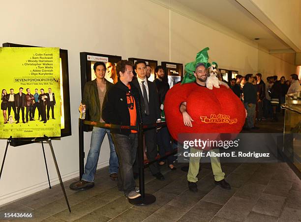 Bonny the ShihTzu with Kerr Lordygan and fans attend a screening of CBS Films' "Seven Psychopaths" celebrating the Certified Fresh Rating from...