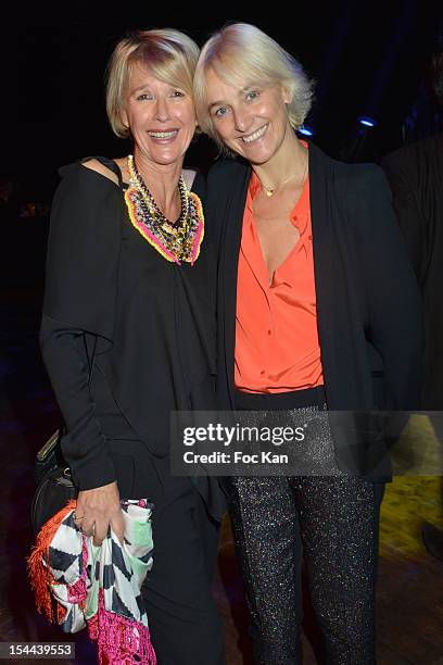 Colette Barbier from Ricard and Vanessa Bruno attend the 'Le Bal Jaune' - After Dinner Hosted by Ricard As Part Of FIAC 2012 at Ile Seguin on October...