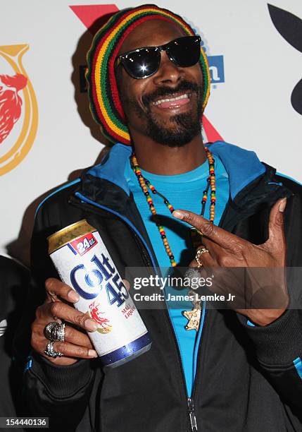 Snoop Dogg Presents: Colt 45 "Works Every Time" mansion party with Evan and Daren Metropoulos at The Playboy Mansion on October 19, 2012 in Beverly...