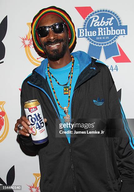 Snoop Dogg Presents: Colt 45 "Works Every Time" mansion party with Evan and Daren Metropoulos at The Playboy Mansion on October 19, 2012 in Beverly...