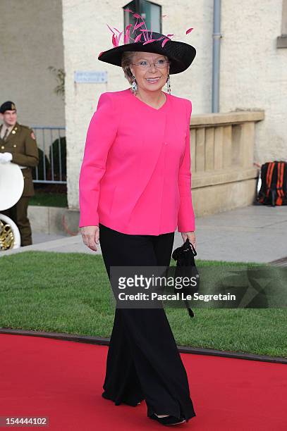 Vice-President of the European commisssion in charge of Justice, Fundamental Rights and Citizenship, Viviane Reding attends the wedding ceremony of...