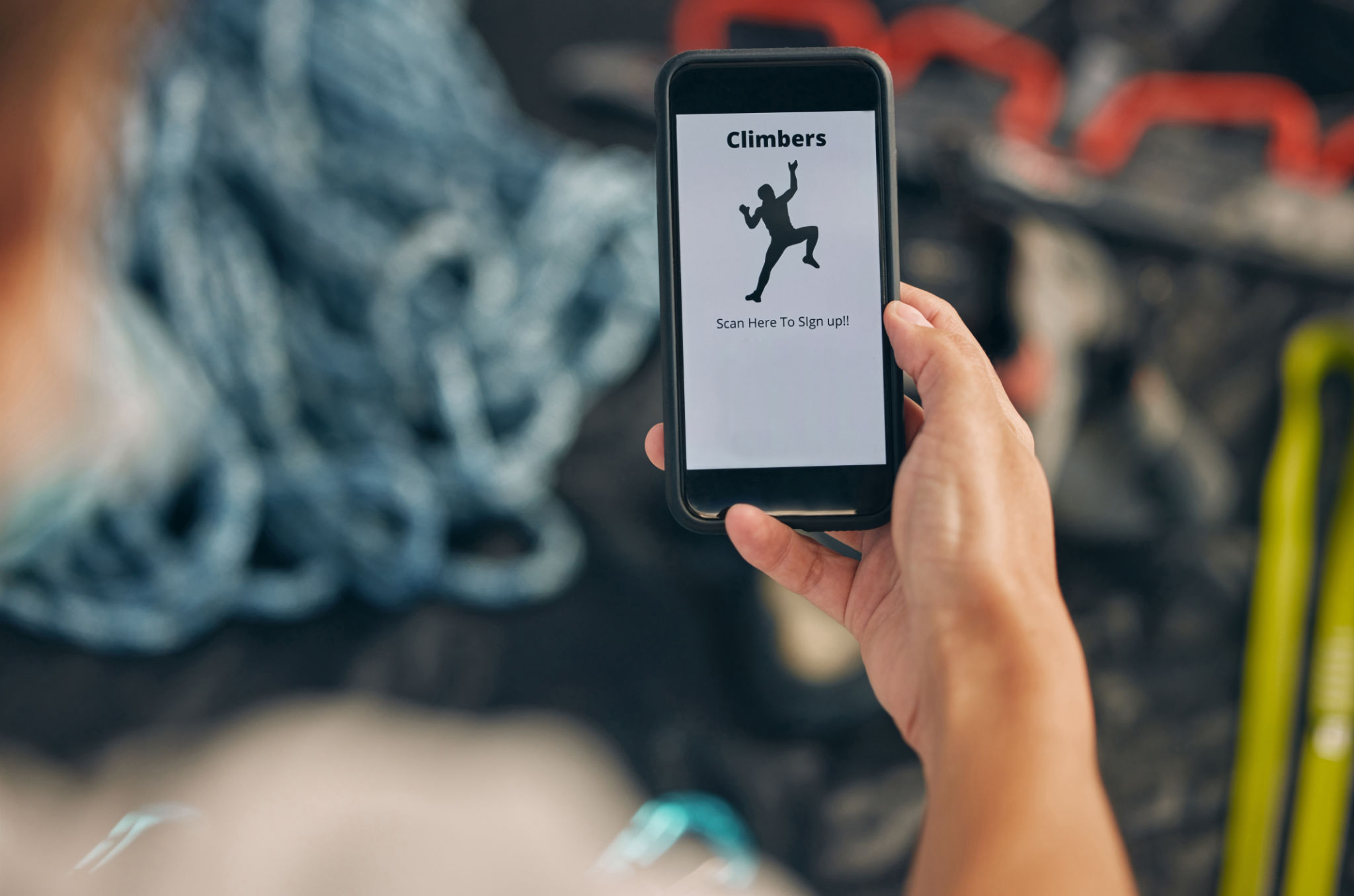 climbing app interface