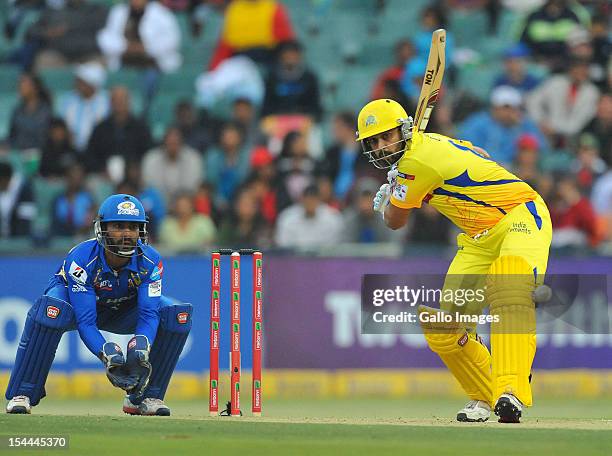 Murali Vijay of Chennai in action during the Champions League twenty20 match between Chennai Super Kings and Mumbai Indians at Bidvest Wanderers...