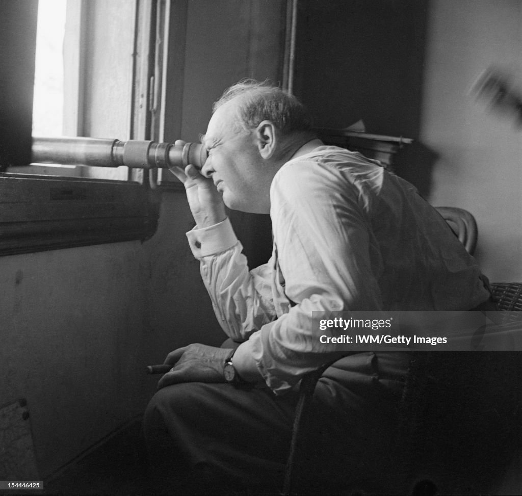 Winston Churchill During The Second World War In Italy